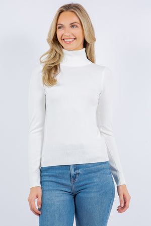 Carol Turtle Neck Sweater | White