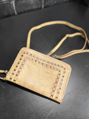 Grant Studded Zip All Around Wallet brown
