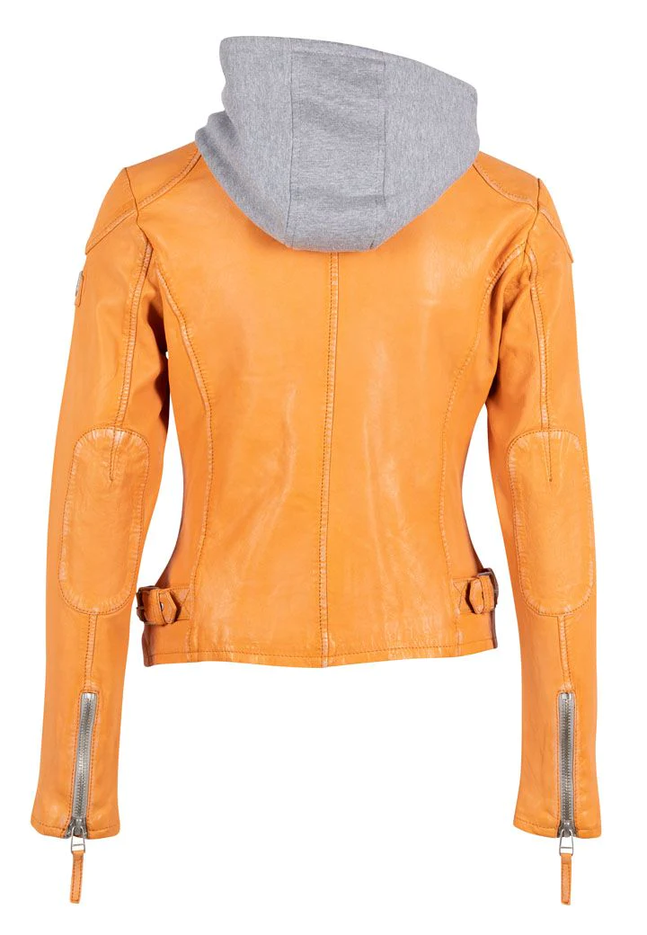 Finja RF Leather Jacket back orange