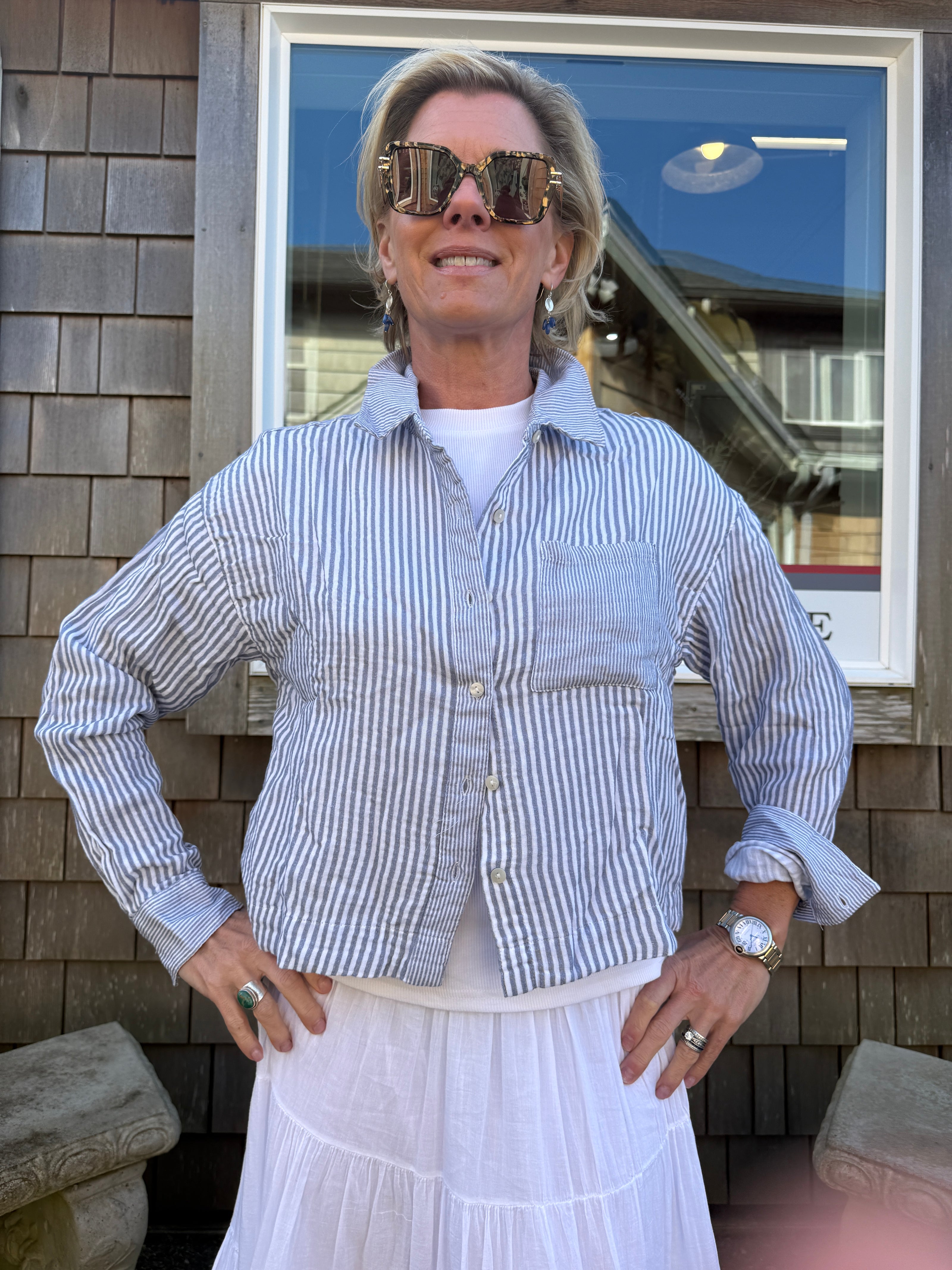 Miranda Shirt white blue front