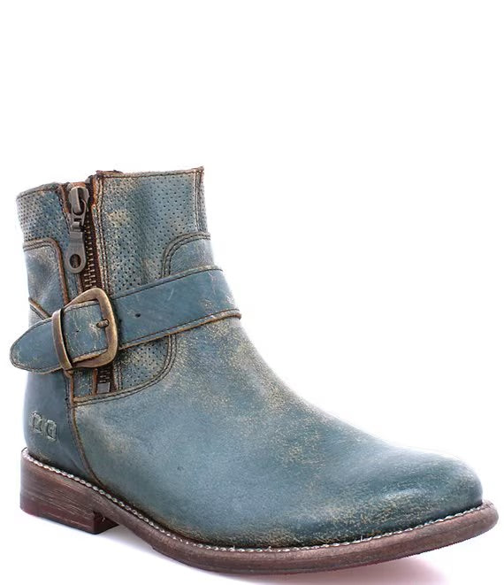 Bed|Stu Becca Short Boot - Dark teal Lux front, side