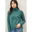 Reneé Wide Rib Raglan Turtleneck Sweater, teal-front