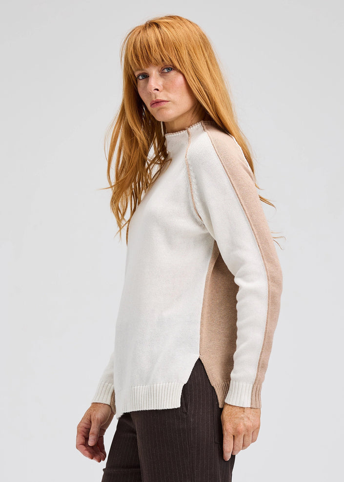 Relaxed Color Contrast Sweater oat second side