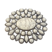 Oval Western Floral Turquoise Beads Belt Buckle - Cream