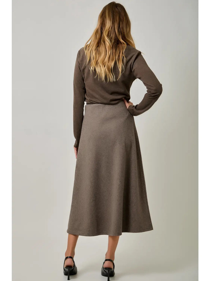 The Clover Wool Blend Midi Skirt
