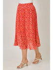 Printed Chiffon Pleats Skirt