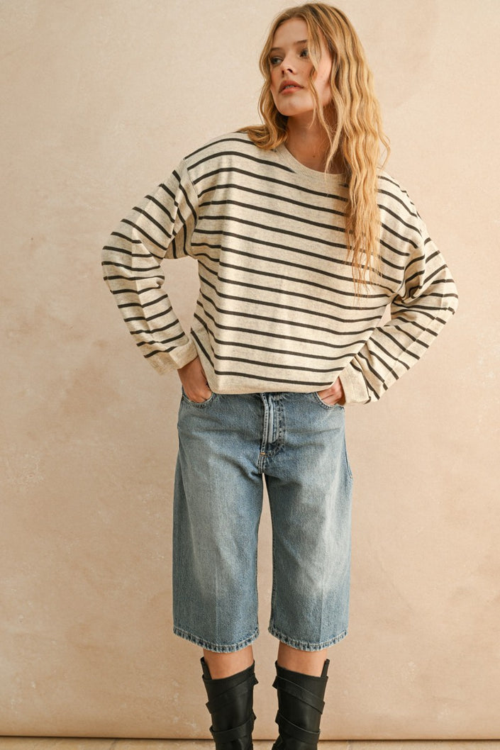 Striped Patter Soft Knit Top
