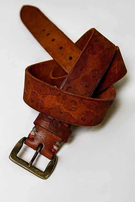 Vintage Inspired Hand Finished Genuine Leather Belt