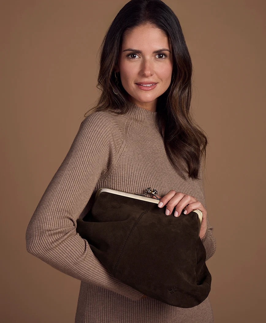 Vivienne Frame Crossbody - Suede Leather Chocolate
