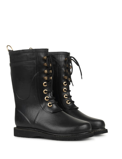 Rub15G | Gold | Classic Mid Rain Boot black