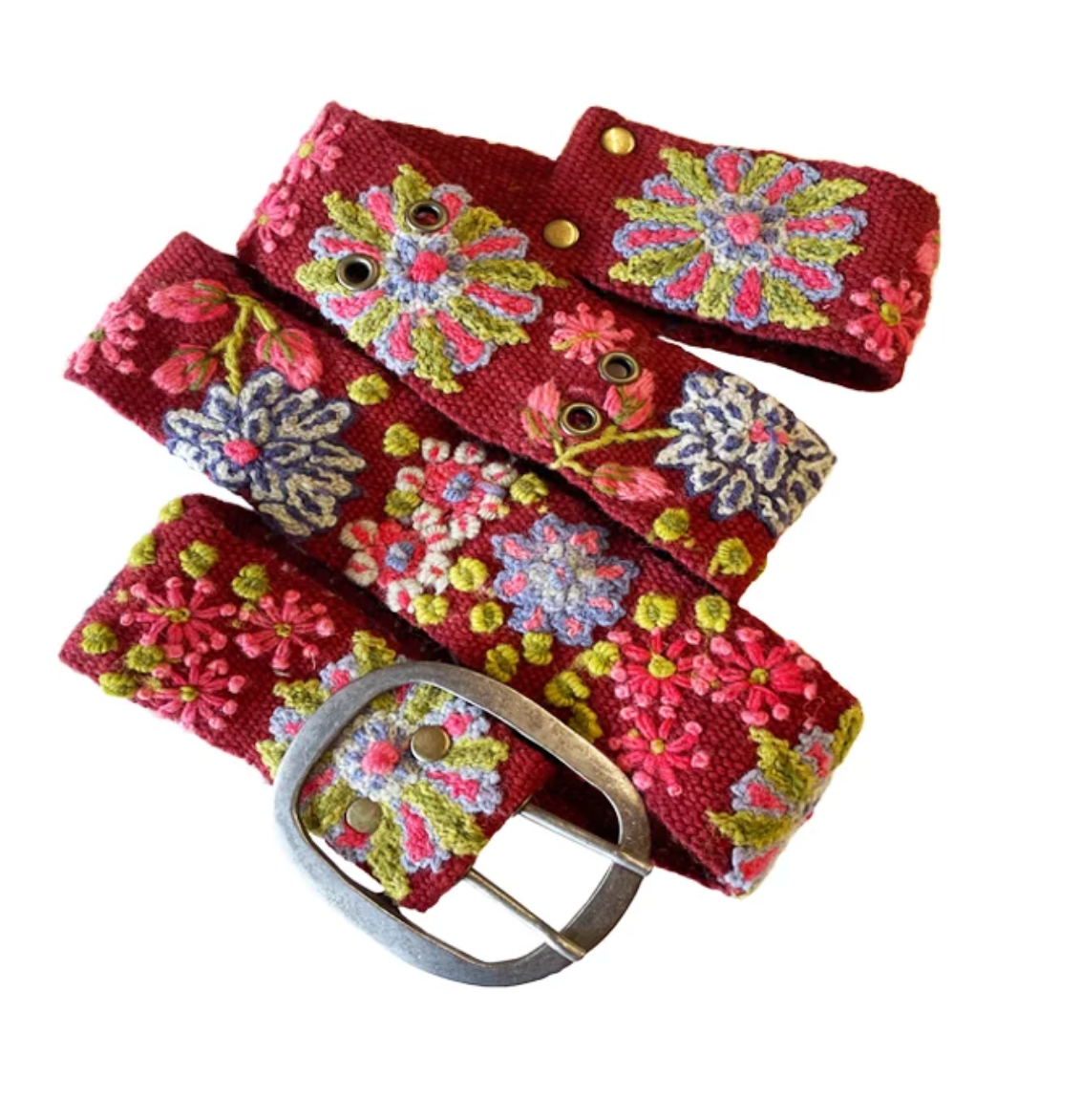 Jenny Krauss Floral belt - Teaberry