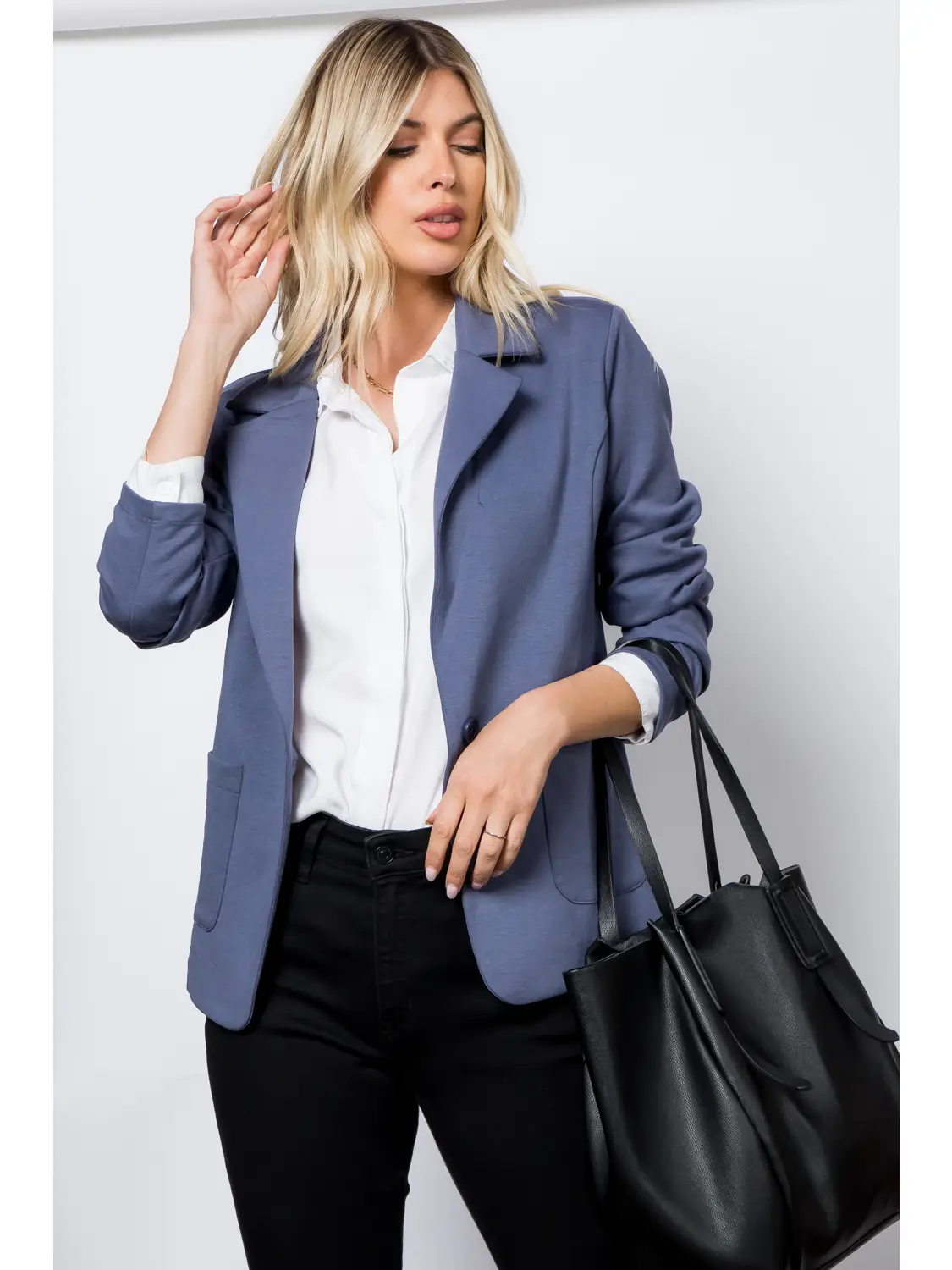 Farah One Button Blazer Slate