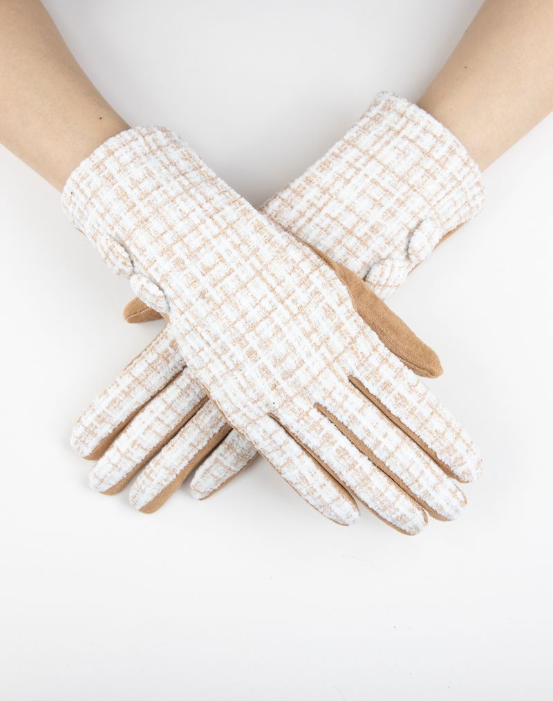 Plaid Pattern Tweed Gloves