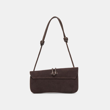 Balen Suede Shoulder Bag | Chocolate back