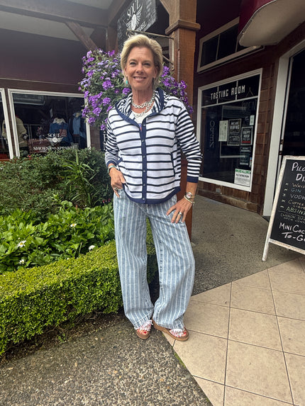 Judy Multi Stripe Hoodie, marine-front