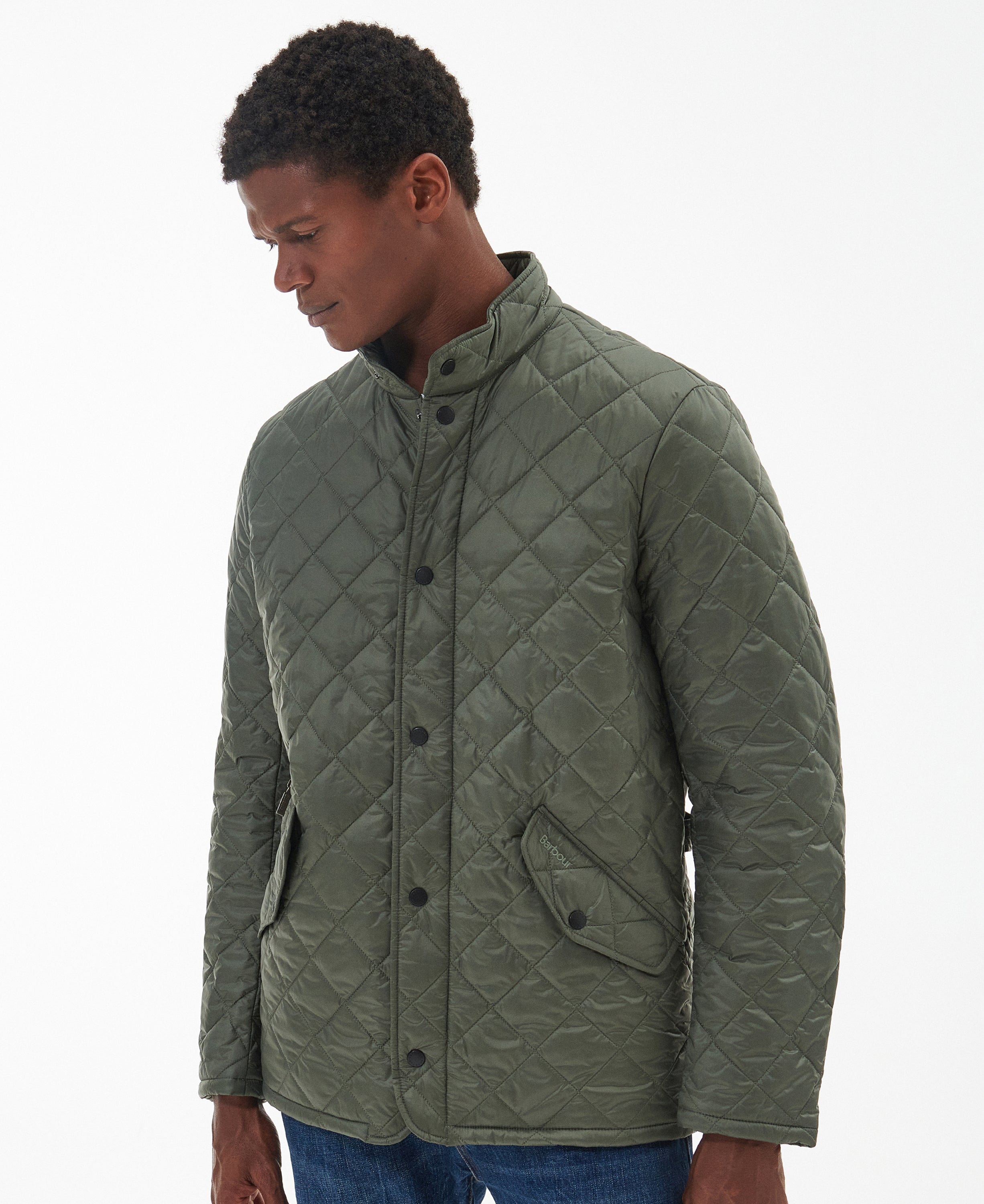 Barbour Flyweight Chelsea Quilt dusty olive front