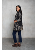 HEAVY TWILL COAT W/ SCROLL FLORAL EMB