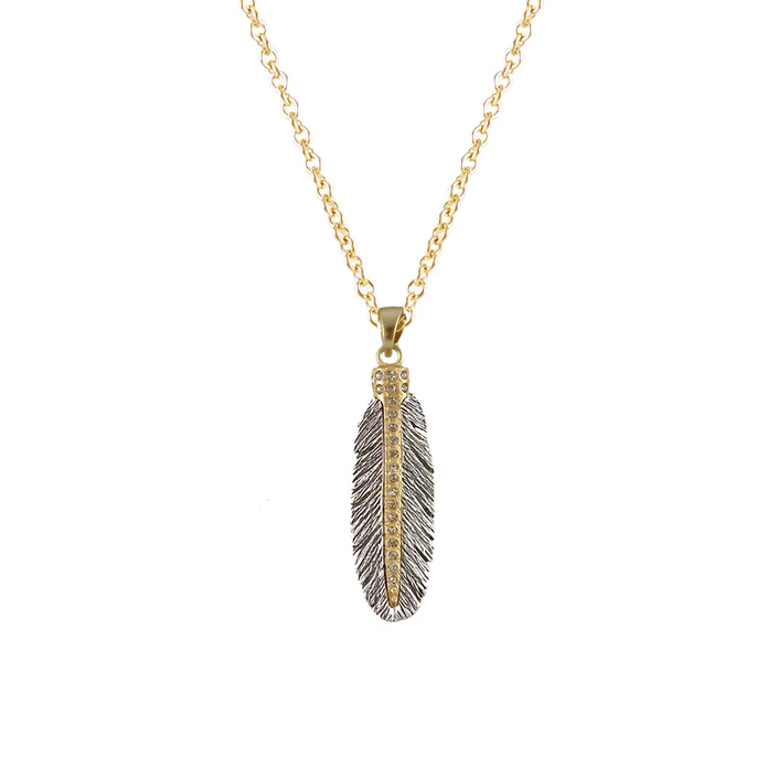 Vintage Silver Casbah Mini Feather Necklace | 16-18