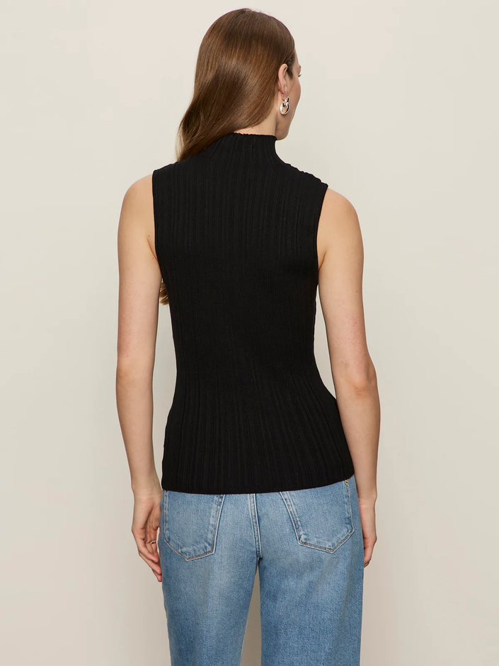 Ribbed Funnel Neck Top