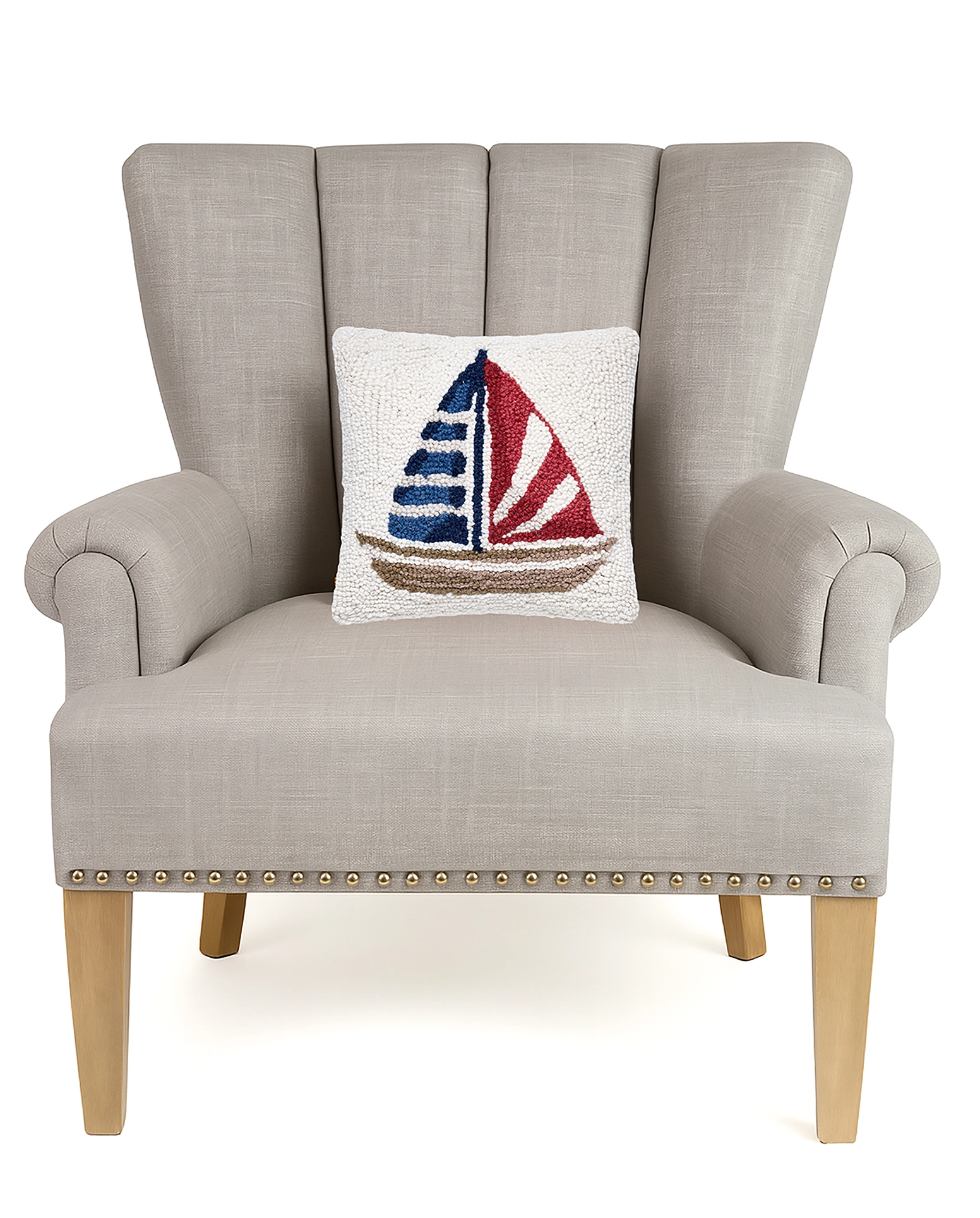 Stripe Sailboat Pillow