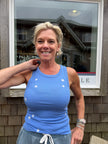 Edlin Embroidery Tank surf blue star
