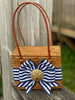 Emory navy/wht stripe bow sand dollar front/closed