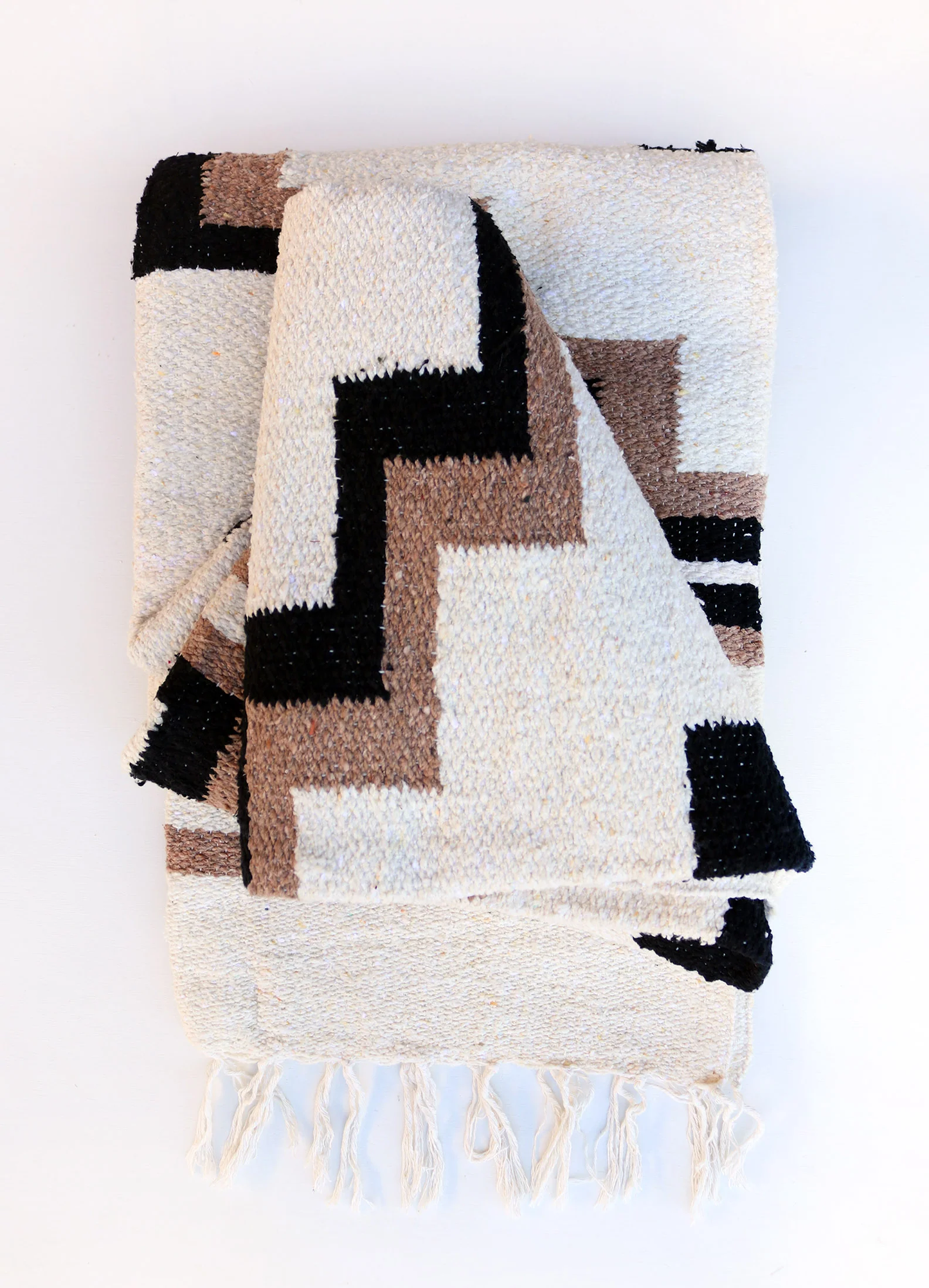 Tribe & True Tres Cruces Blanket - Crema folded 2