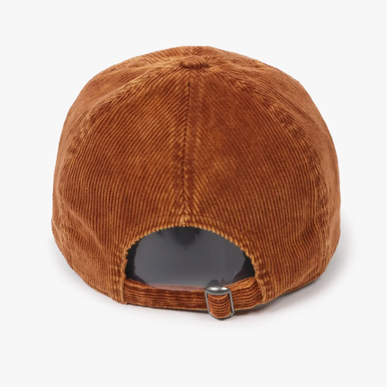 Solid Acid Wash Cotton Corduroy Fall Winter Baseball Cap - Brown