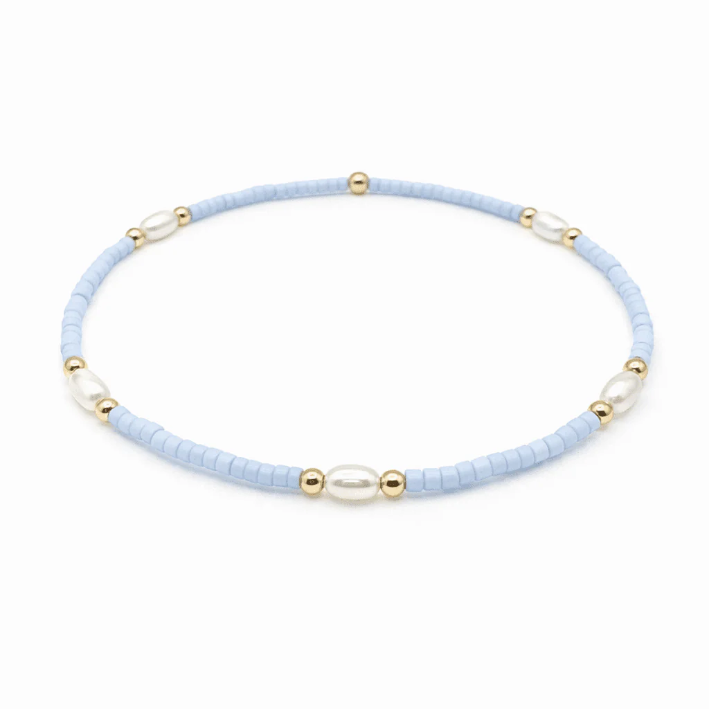 Pearl Light Blue & Gold