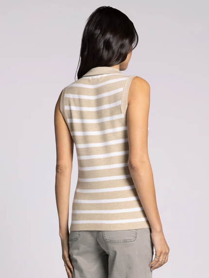 BELLA VEST khakie white back