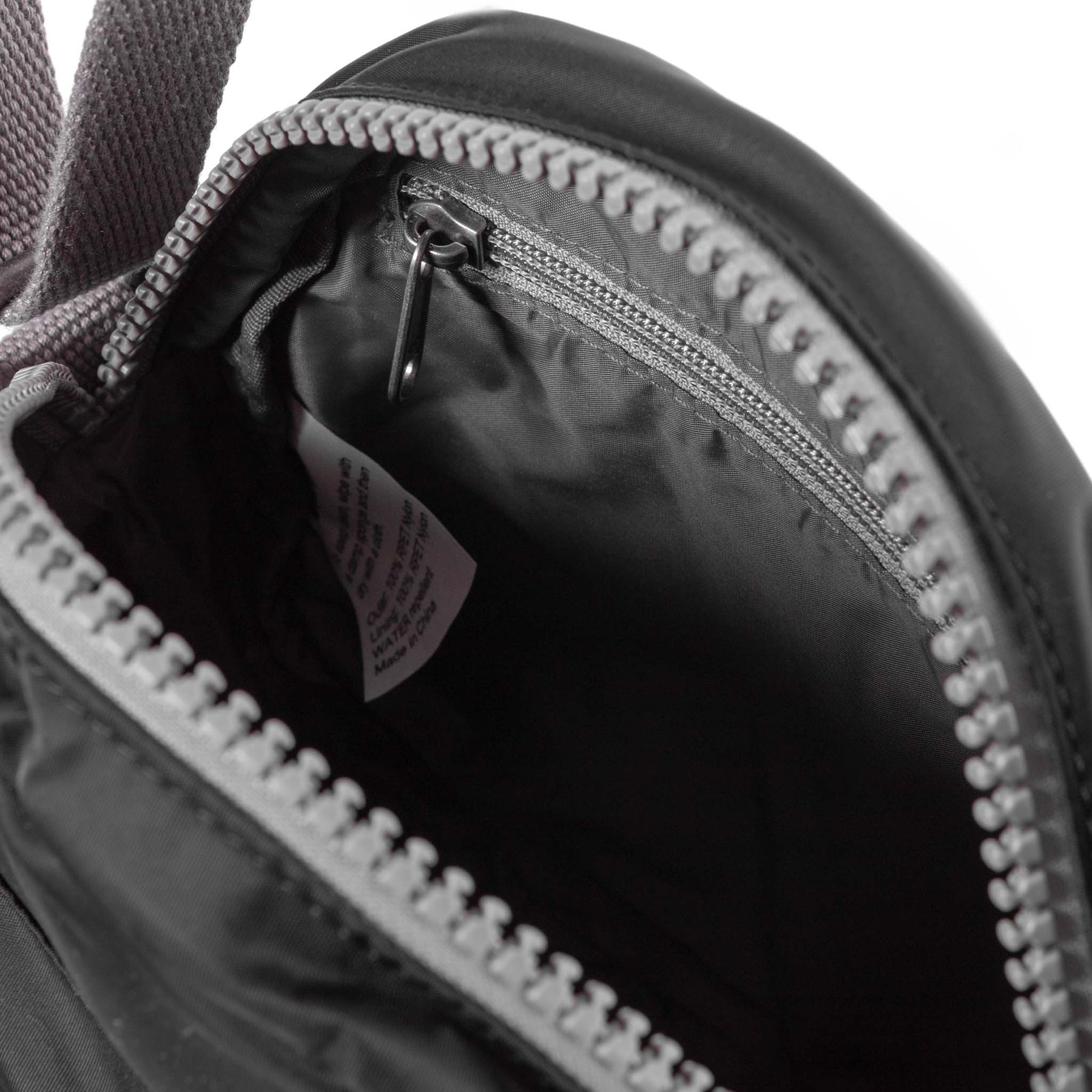 Ori London Paddington B (Nylon) Crossbody Sustainable Bag | inside zip[er detail with pocket