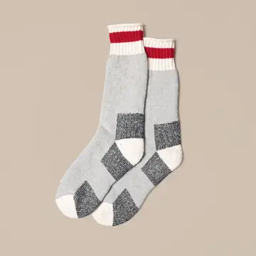 Camp Socks - Grey/Red Stripe