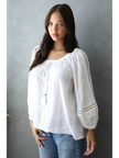 Birdy VNeck LS Top Q A Tie Waist, white-front