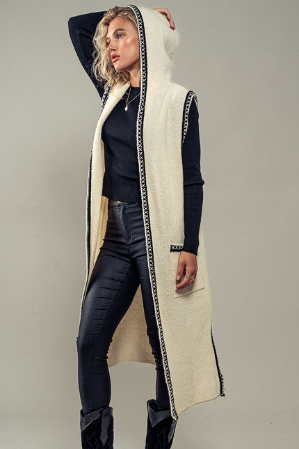 Ventura Hooded Knit Vest Cardigan