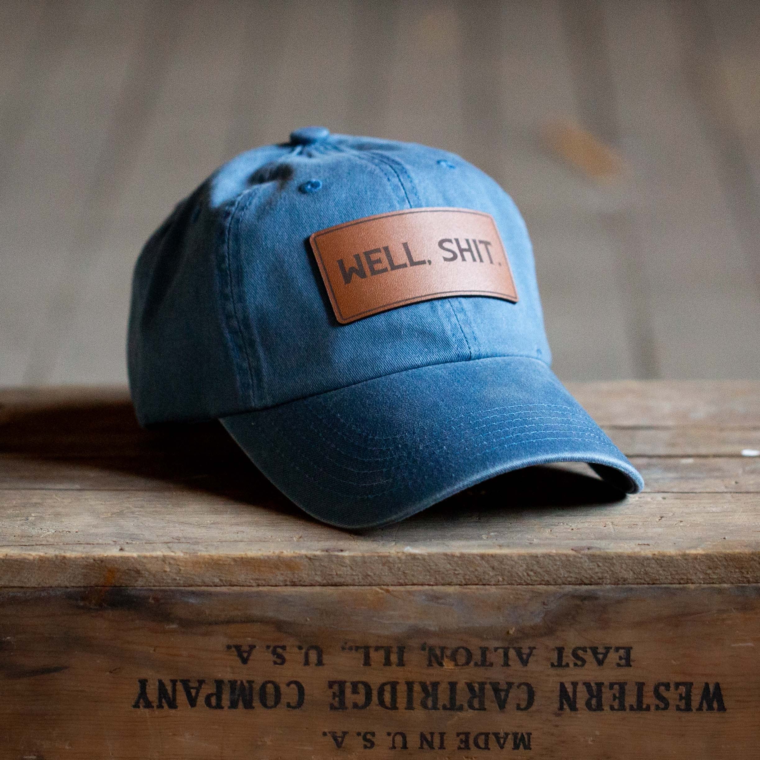 Well Shit Truck Hat steel blue front