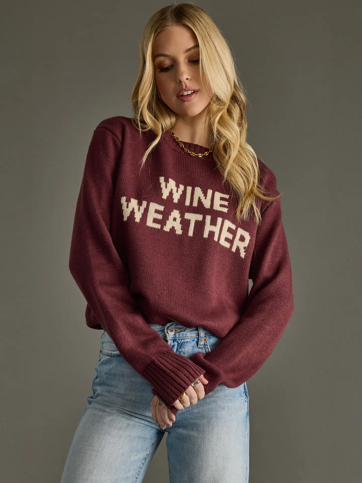 Wine Weather Sweater burgandy