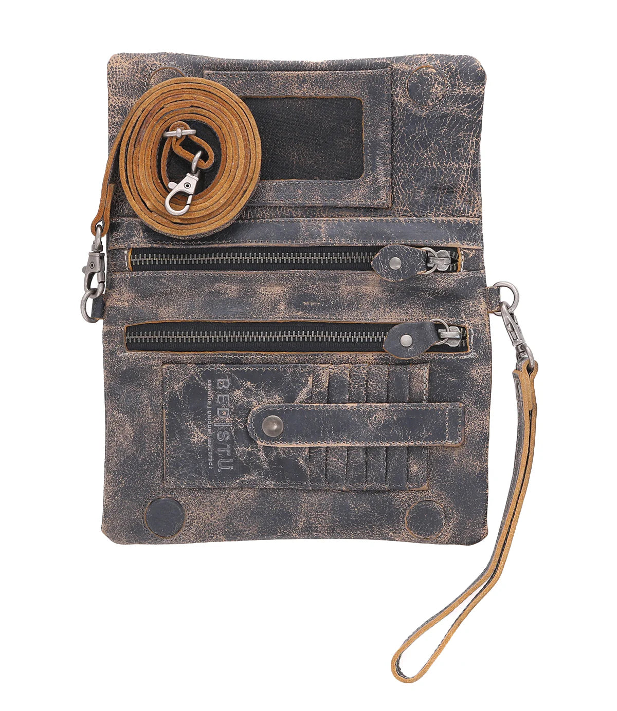 Bed|Stu Cadence 3-In-1 Crossbody Wallet black lux interior