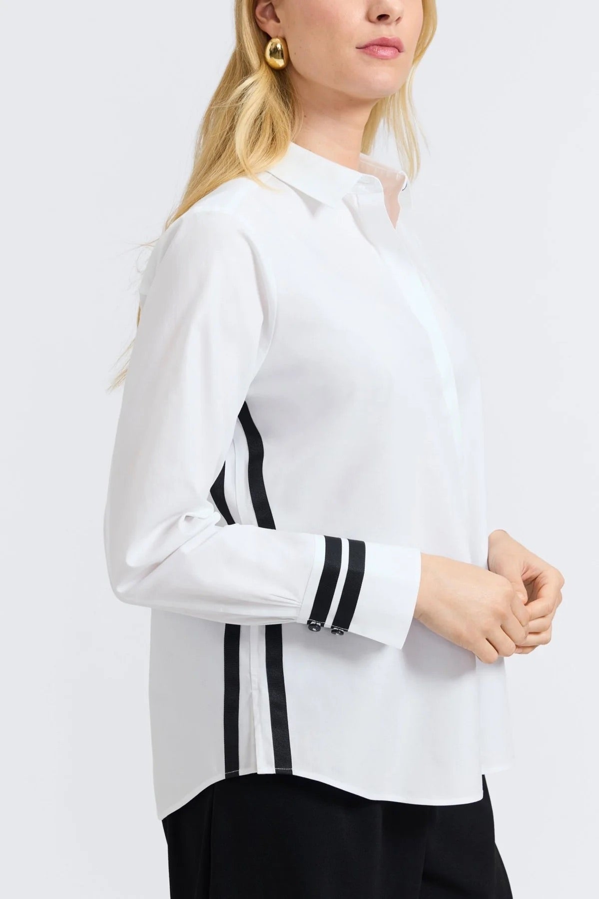 Brooke No Iron Pinpoint Long Sleeve Shirt side