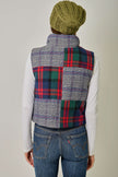 Janet Mixed Puffer Vest, navy-back
