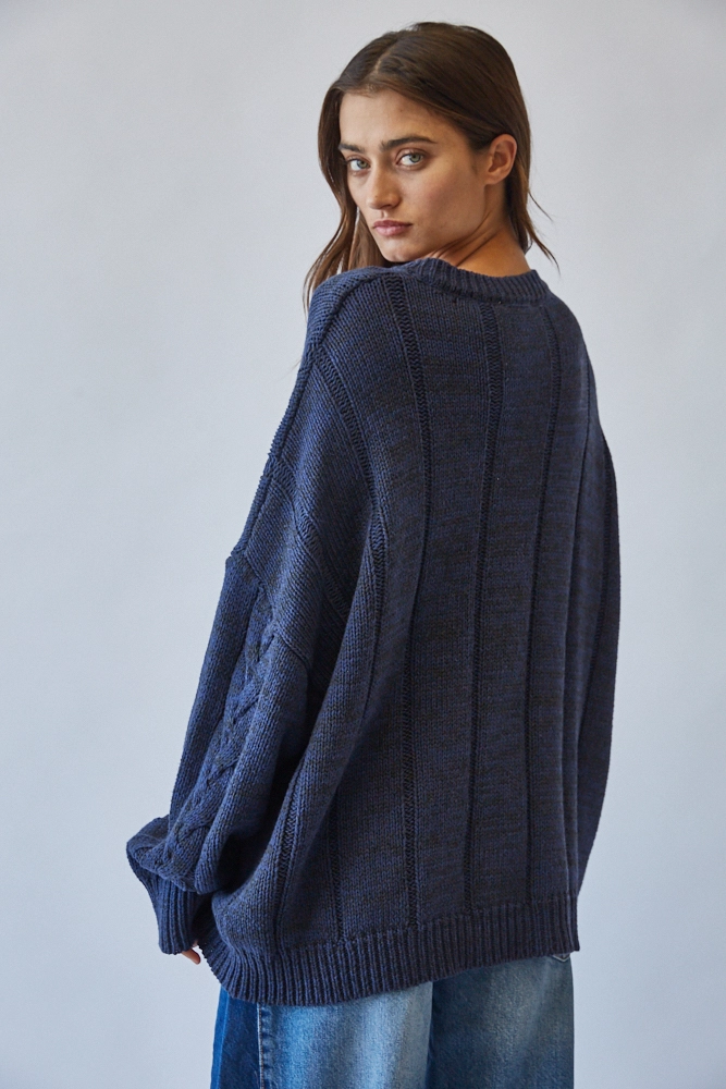 Oversized Cable Knit Sweater back