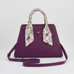 Floral Engravings Large Plum Tote front