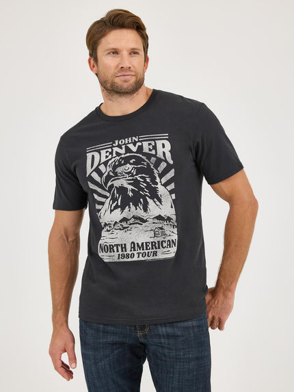 Short Sleeve Graphic T-Shirt - John Denver, black-front