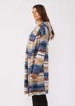Knit Space Dye Long Sleeve Open Front Cardigan