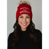 Red Merry & Bright Knit Pom Hat