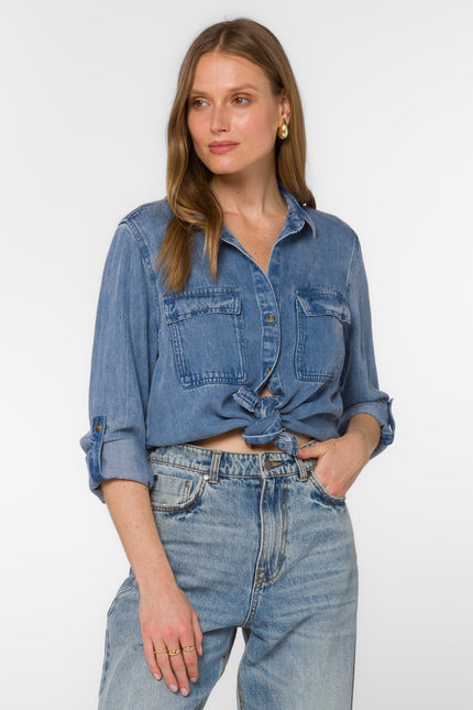 TALMA UPTOWN BLUE SHIRT front