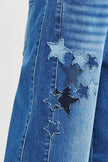 Oregon Stars Crop barrel Pant patch close up
