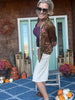 ANTIQUE GOLD RUFFLE NECK VELVET SHIRT
