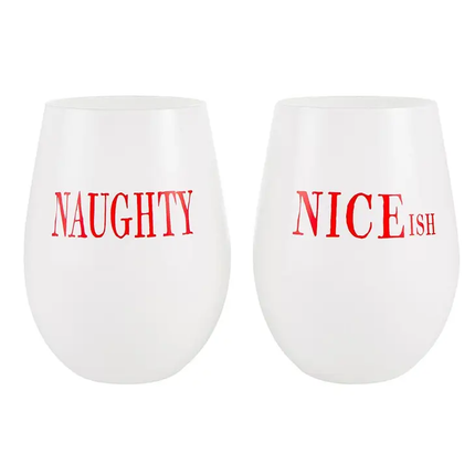 FINAL SALE | Naughty To Nice-ish Wine Glass Set of 2