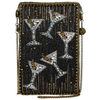 Sip Happens Black and Diamond Beaded Martini Crossbody front
