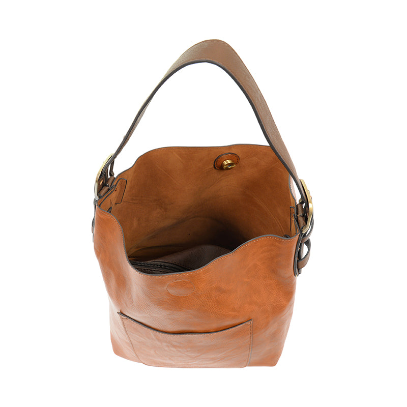 Joy Hobo Handbag- Chicory & Coffee Handle top/inside